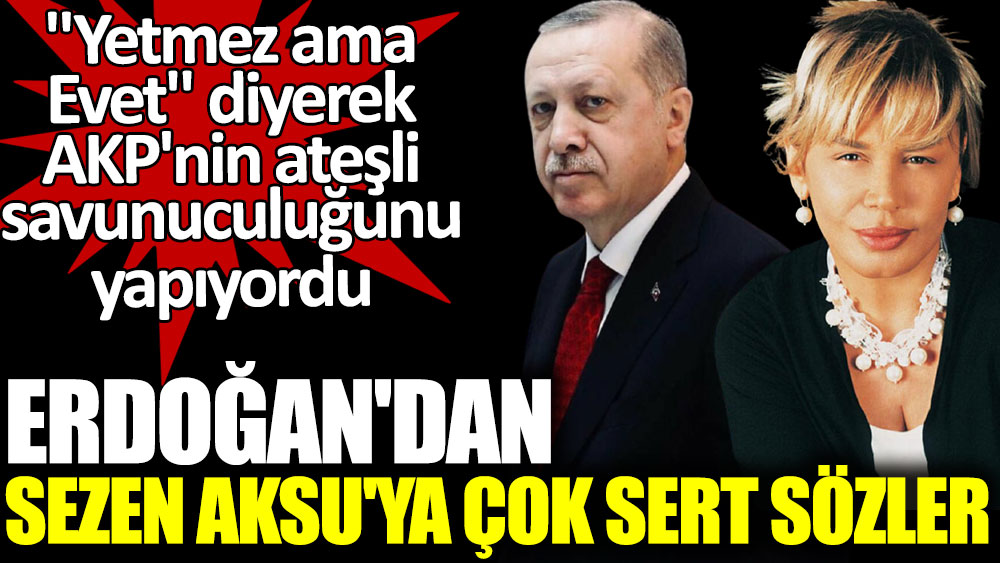 Erdoğan'dan Sezen Aksu'ya çok sert sözler. ''Yetmez ama Evet'' diyerek AKP'nin ateşli savunuculuğunu yapıyordu