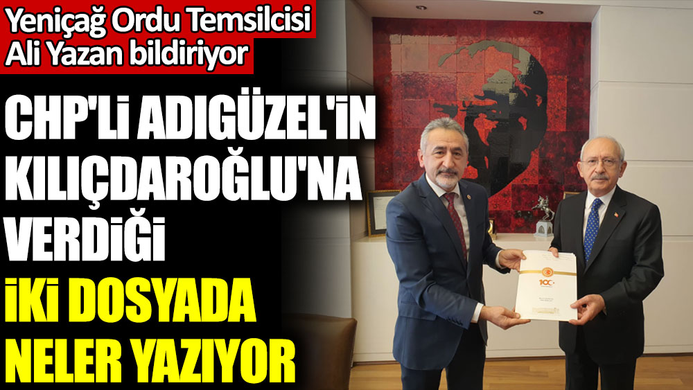 CHP'li Mustafa Adıgüzel'in Kemal Kılıçdaroğlu'na verdiği iki dosyada neler yazıyor