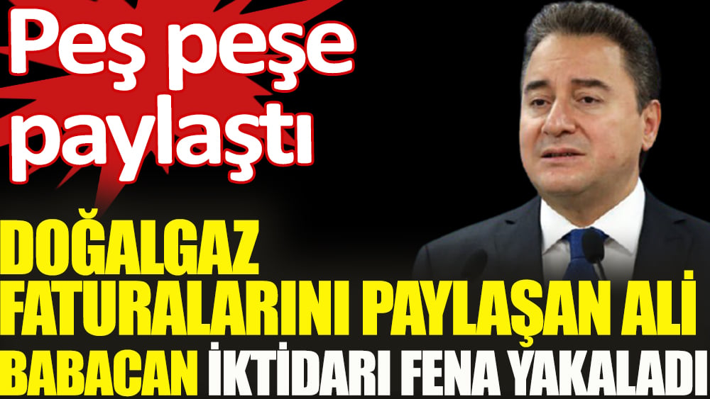 Doğalgaz faturalarını paylaşan Ali Babacan iktidarı fena yakaladı