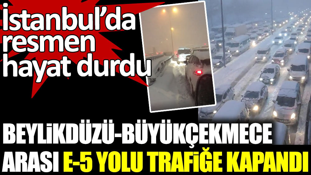 Beylikdüzü-Büyükçekmece arasında E-5 karayolu trafiğe kapandı. İstanbul'da resmen hayat durdu
