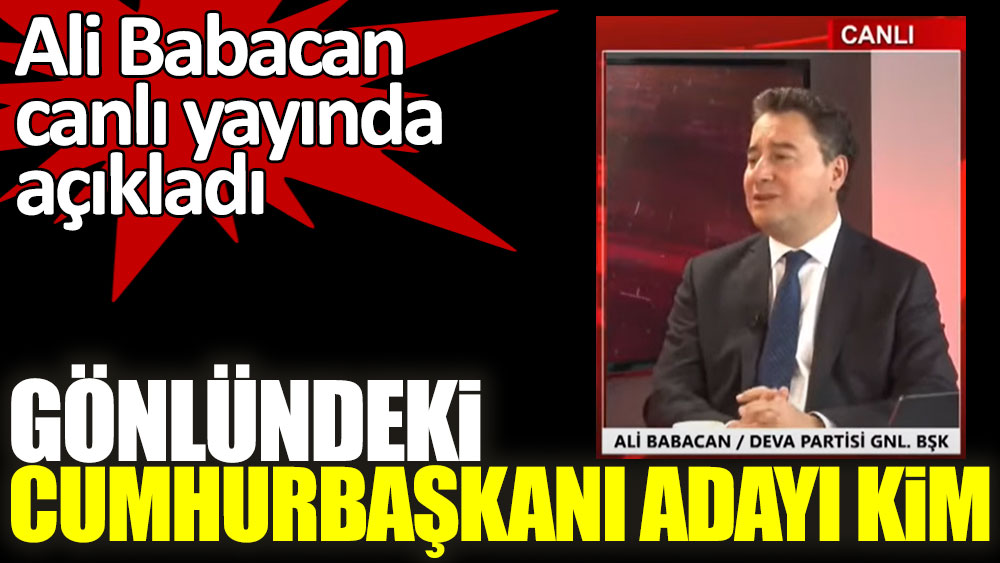 Ali Babacan canlı yayında açıkladı! Gönlündeki Cumhurbaşkanı adayı kim