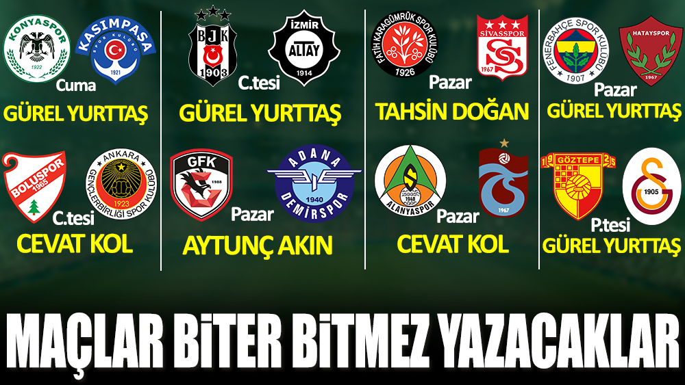 Süper Lig ve 1.Lig'de 26. hafta heyecanı Yeniçağ'da yaşanacak! İşte haftanın programı