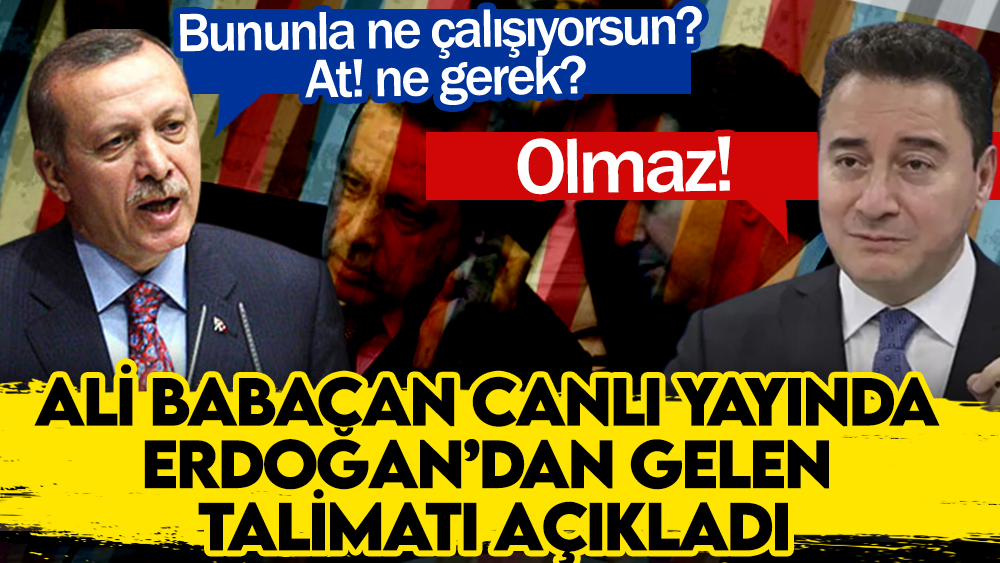 Ali Babacan canlı yayında Erdoğan’dan gelen talimatı açıkladı