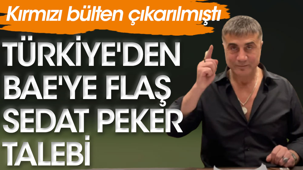 Türkiye'den BAE'ye flaş Sedat Peker talebi