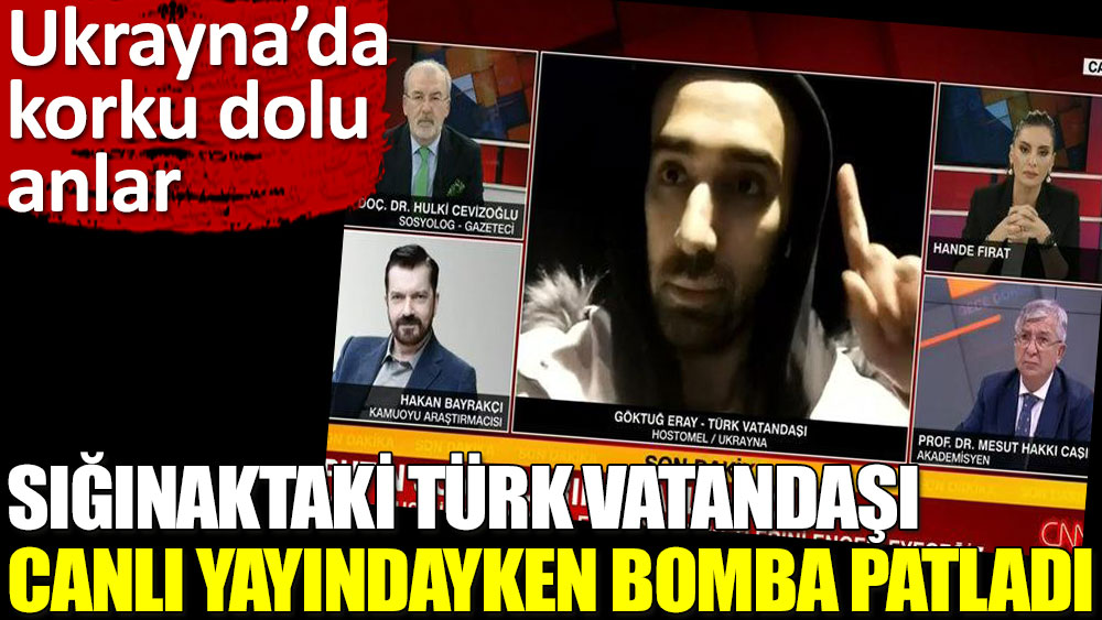 Sığınaktaki Türk vatandaşı canlı yayındayken bomba patladı!