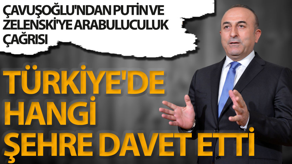 Çavuşoğlu'ndan Putin ve Zelenski'ye arabuluculuk çağrısı. Türkiye'de hangi şehre davet etti