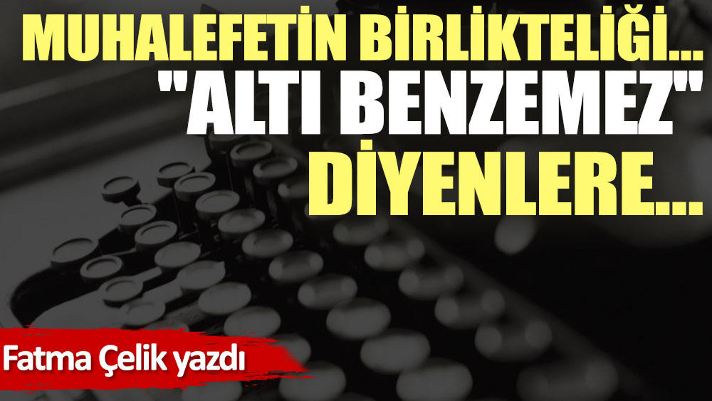 Muhalefetin birlikteliği… ''Altı benzemez'' diyenlere…