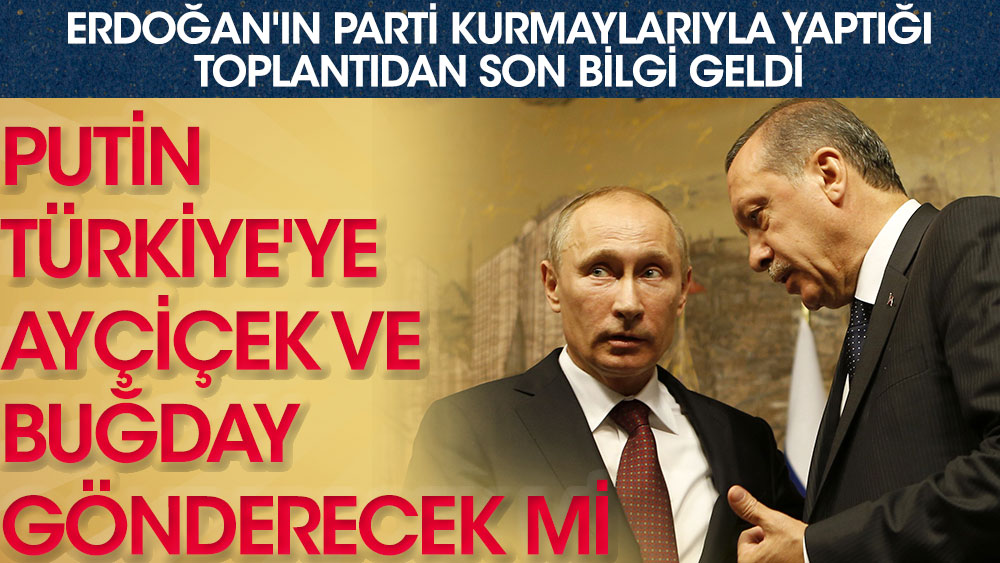 Putin Türkiye'ye ayçiçek ve buğday gönderecek mi? Erdoğan'ın parti kurmaylarıyla yaptığı toplantıdan son bilgi geldi