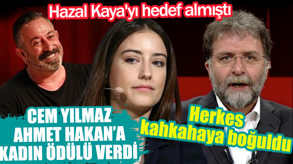 Hazal Kaya'yı hedef almıştı | Cem Yılmaz Ahmet Hakan'a kadın ödülü verdi