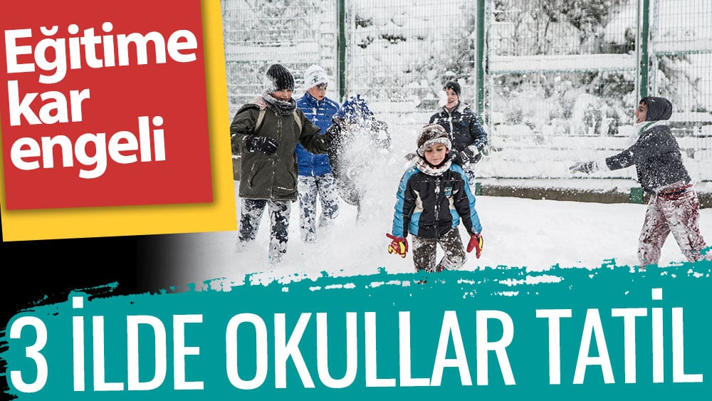 3 ilde okullar tatil. Eğitime kar engeli