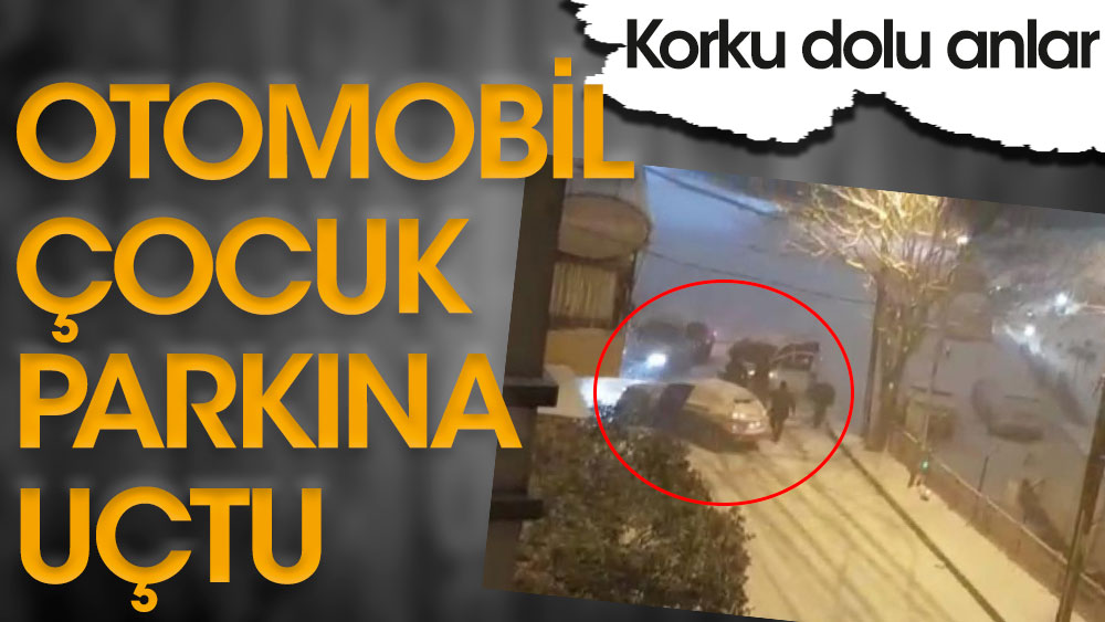 İstanbul'da korku dolu anlar. Otomobil çocuk parkına uçtu