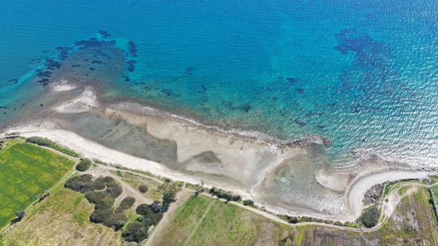 Datça'da su çekilince görünen liman kalıntıları için tespit çalışması