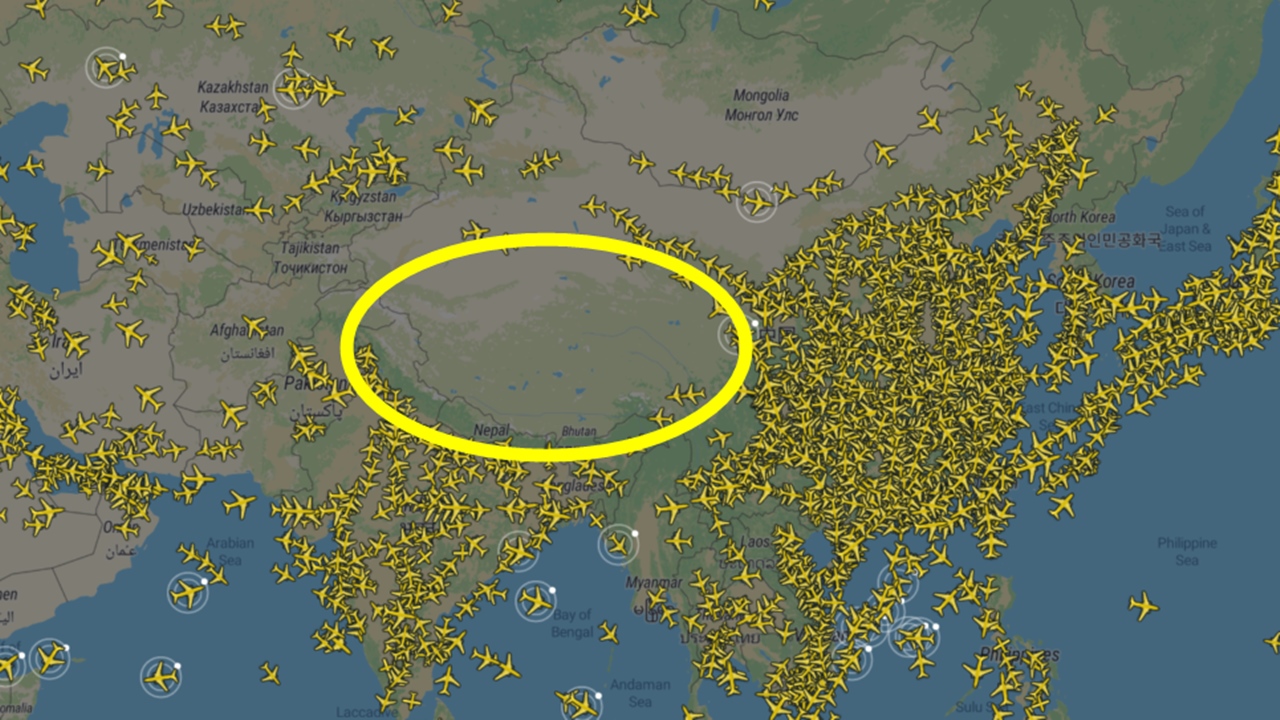 Uçaklar neden Tibet'in üzerinden geçmez?