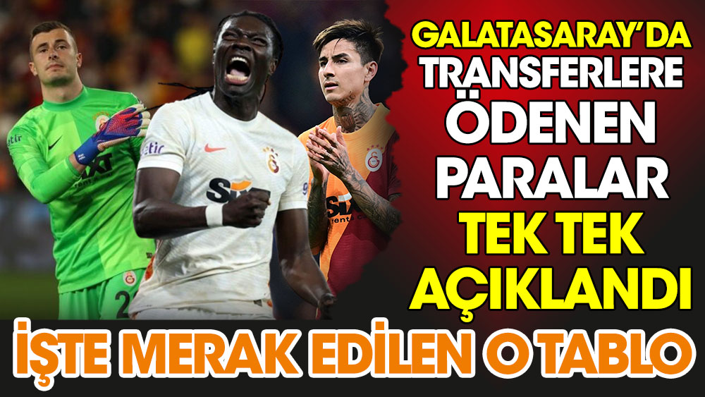 Galatasaray transfer maliyetlerini açıkladı! İşte merak edilen o tablo