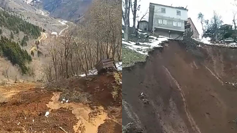 Trabzon’da heyelan! 2 katlı bina boşaltıldı…