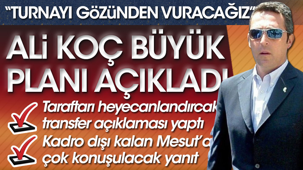 Sarı-Lacivertlilerin Başkanı Ali Koç büyük planını açıkladı: Turnayı gözünden vuracağız. Herkes bizi konuşacak