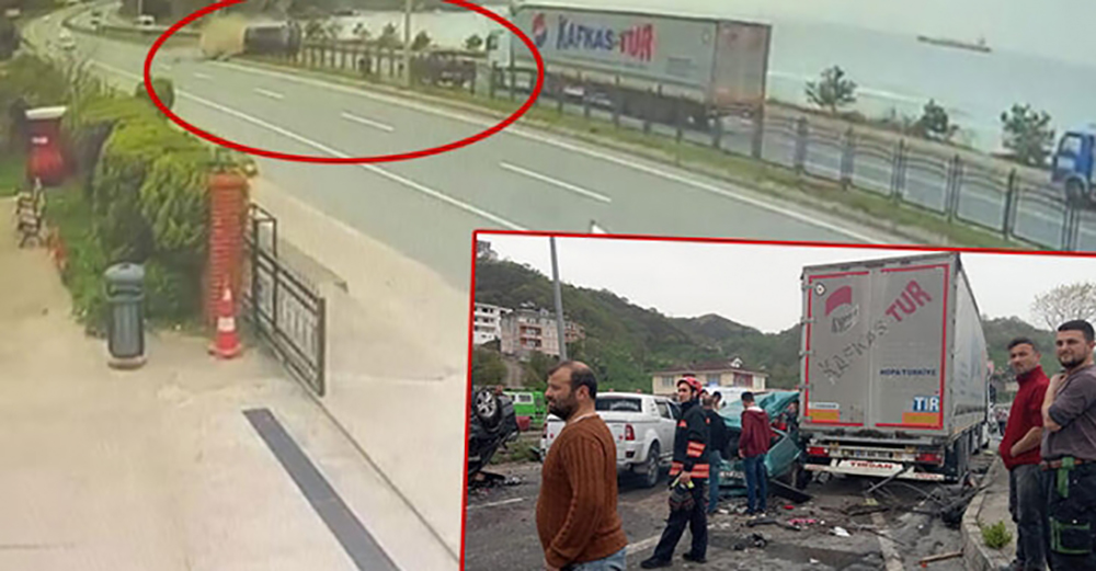 Trabzon’daki feci kaza kamerada! Ortalık savaş alanına döndü…