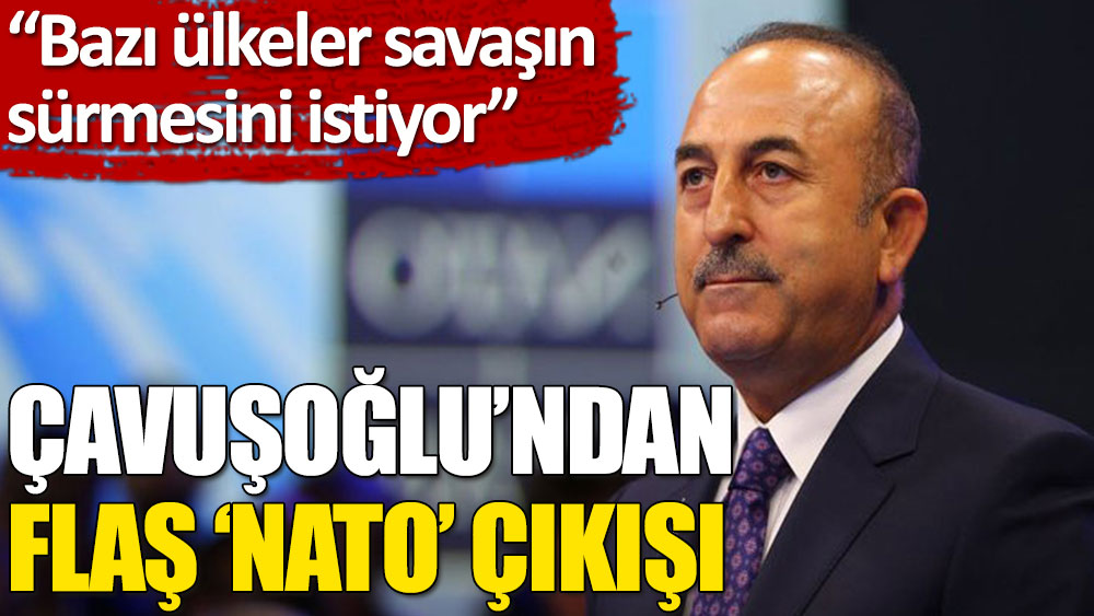 Bakan Çavuşoğlu: NATO'da bazı ülkeler savaşın sürmesini istiyor