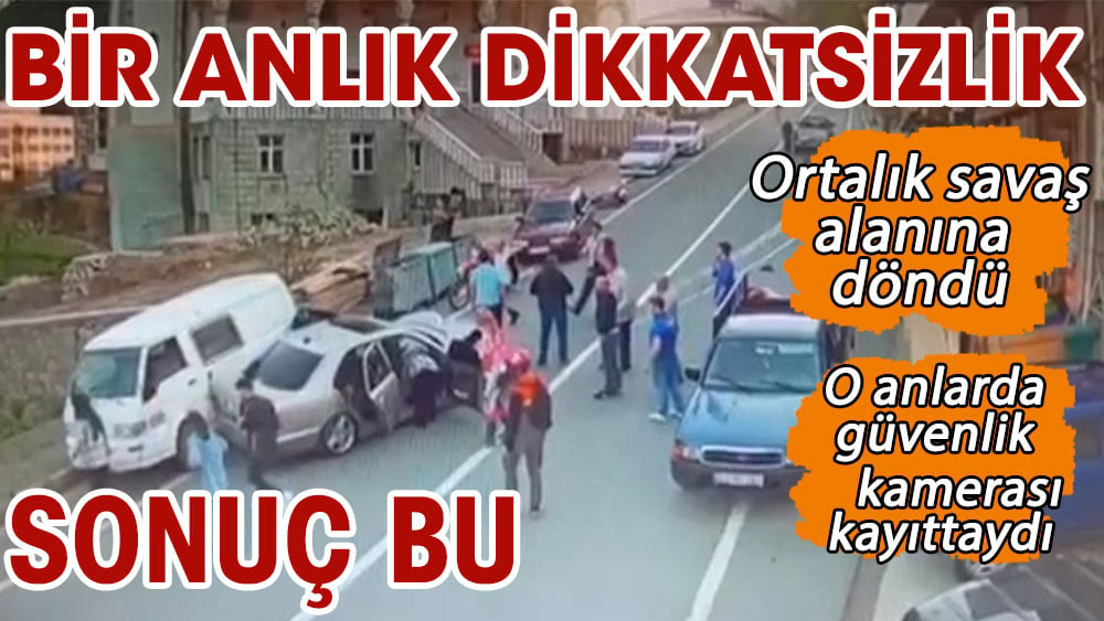 Bir anlık dikkatsizlik işte sonuç. Ortalığın savaş alanına döndüğü kazayı güvenlik kamerası kaydetti