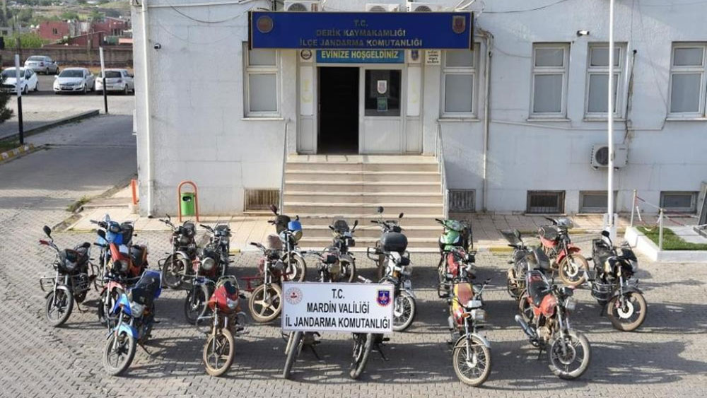 Mardin’de çalıntı 23 adet motosiklet ele geçirildi