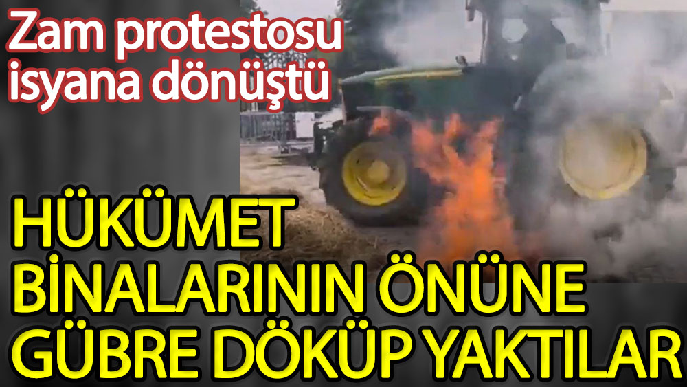 Zam protestoları isyana dönüştü. Fransa'da çiftçiler hükümet binalarının önünü gübre döküp yaktı