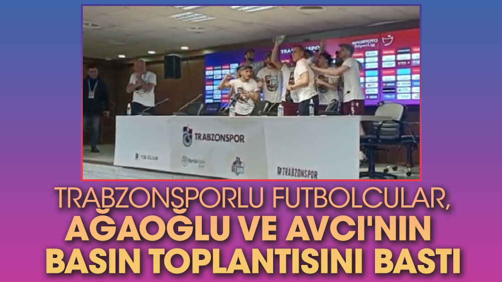 Trabzonsporlu futbolcular,  Ağaoğlu ve Avcı'nın  basın toplantısını bastı