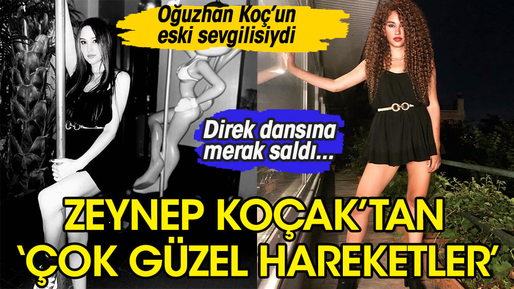 Zeynep Koçak'tan süper minili direk dansı pozu. Çok güzel hareketler bunlar