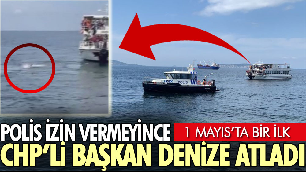 Polis Adalar Belediyesi’nin teknesinin Maltepe’ye yanaşmasına izin vermeyince CHP Adalar İlçe Başkanı Akpolat yüzerek kıyıya çıktı