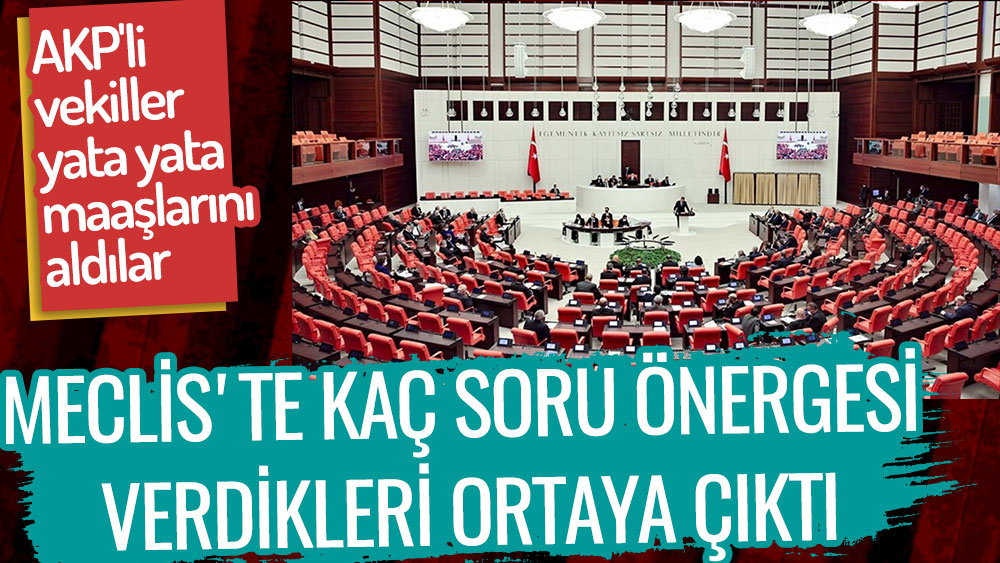 AKP'li vekillerin Meclis'te kaç soru önergesi verdikleri ortaya çıktı. Yata yata maaşlarını aldılar