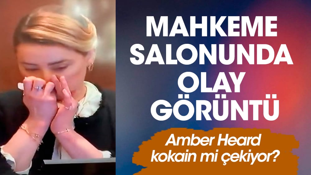 Mahkeme salonunda olay görüntü. Amber Heard'ın mahkeme salonunda kokain çektiği iddia edildi