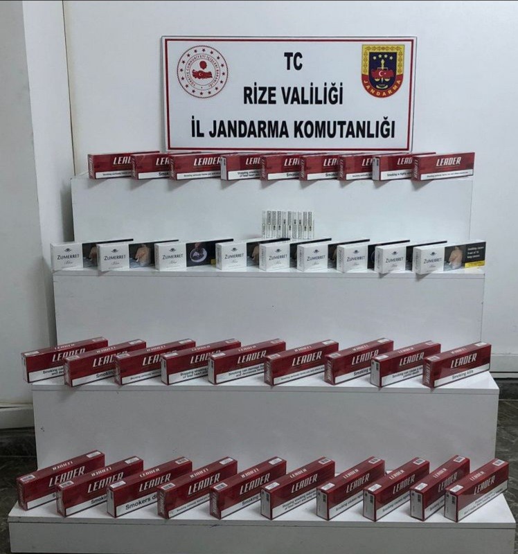 Rize'de 380 paket kaçak sigara ele geçirildi