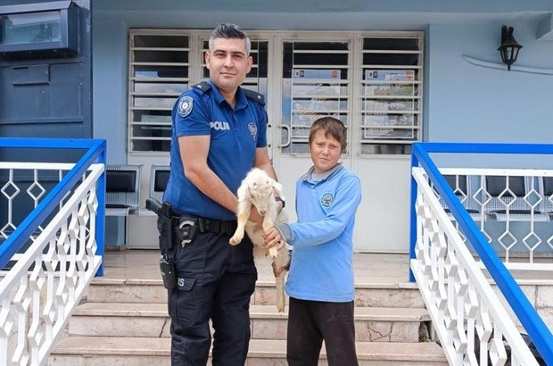 Keçisini kaçıran çocuğu polis sevindirdi