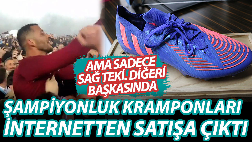 Trabzonsporlu Vitor Hugo'nun şampiyonluk kramponların biri fanusta diğeri satışta! Bakın ayakkabının teki ne kadar