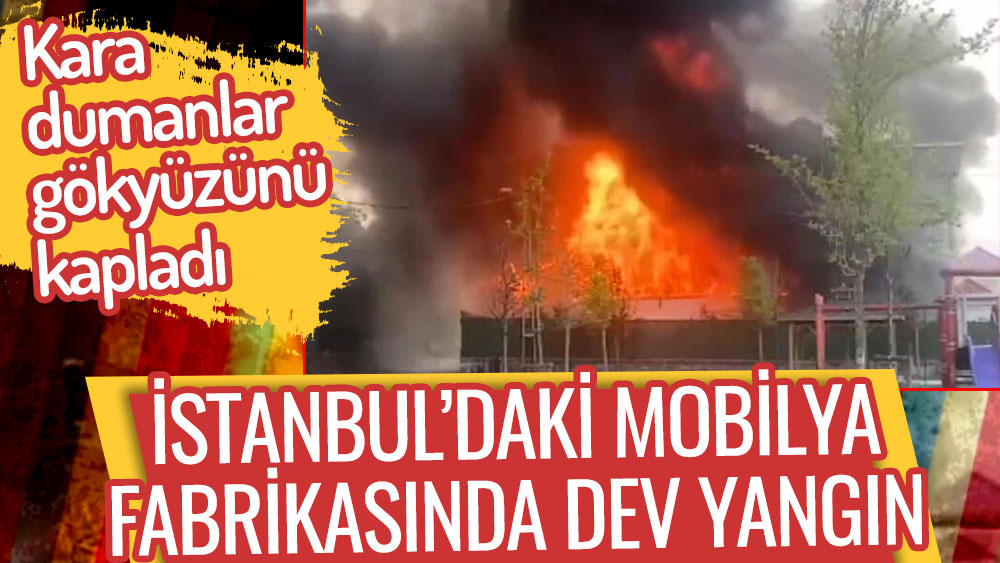 İstanbul'daki mobilya fabrikasında dev yangın!
