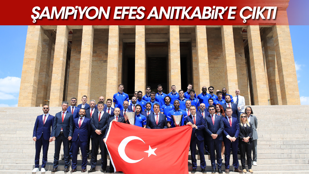 Avrupa şampiyonu Anadolu Efes, Atatürk'ün huzuruna çıktı