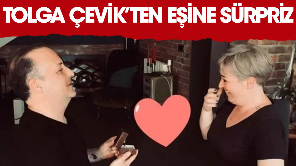 Tolga Çevik'ten eşine sürpriz evlilik teklifi!