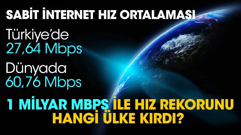 Sabit internet hız ortalaması Türkiye’de 27,64 Mbps, Dünyada 60,76 Mbps. 1 milyar Mbps ile hız rekorunu hangi ülke kırdı?