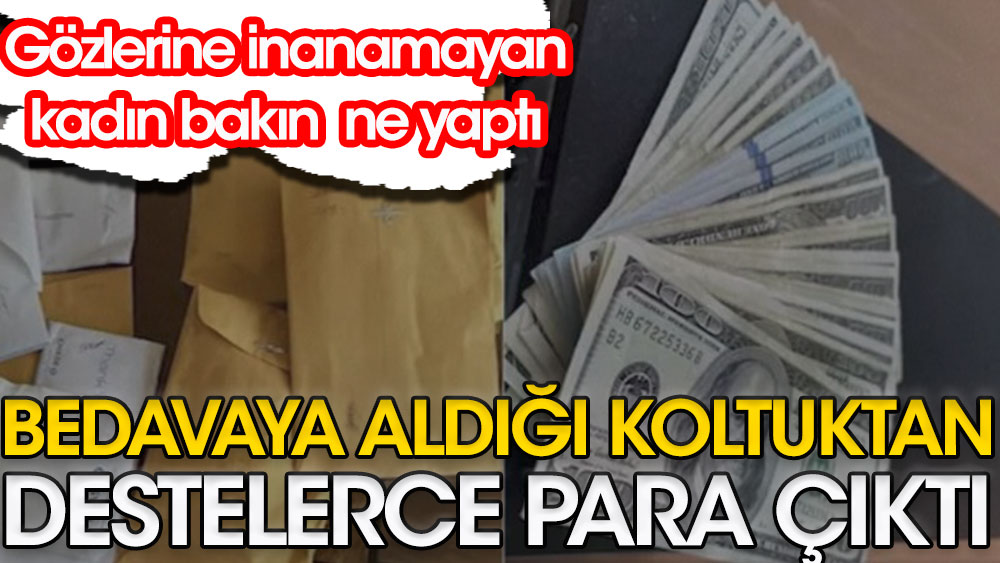 Bedavaya aldığı koltuktan destelerce para çıktı. Gözlerine inanamayan kadın bakın yaptı