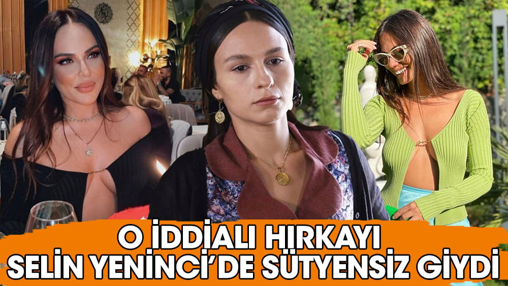 O İddialı hırkayı Selin Yeninci'de sütyensiz giydi. Sere serpe balkonda poz verdi