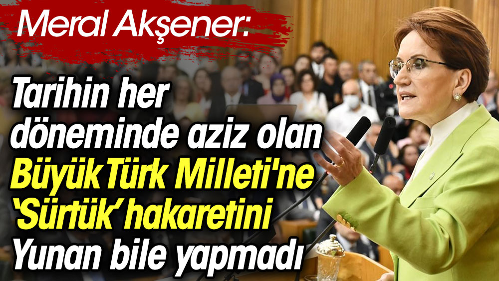 Meral Akşener Tarihin her döneminde aziz olan Büyük Türk Milleti'ne Sürtük hakaretini Yunan bile yapmadı