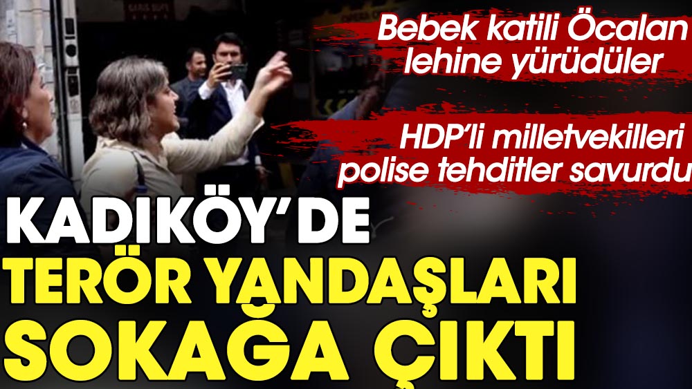 Kadıköy'de terör yandaşları sokağa çıktı. Bebek katili Öcalan için yürüdüler. HDP'li milletvekilleri polise tehditler savurdu