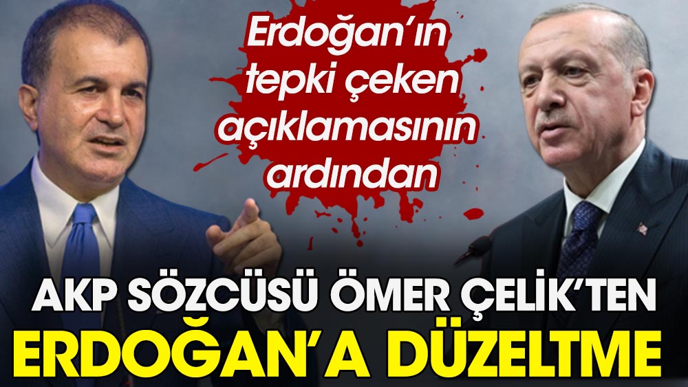 Erdoğan'ın tepki çeken açıklamasının ardından AKP Sözcüsü Ömer Çelik'ten Erdoğan'a düzeltme geldi