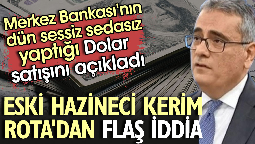 Eski Hazineci Kerim Rota'dan flaş iddia: Merkez Bankası'nın dün sessiz sedasız yaptığı Dolar satışını açıkladı
