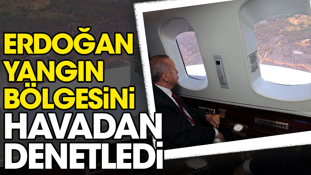 Erdoğan yangın bölgesini havadan denetledi