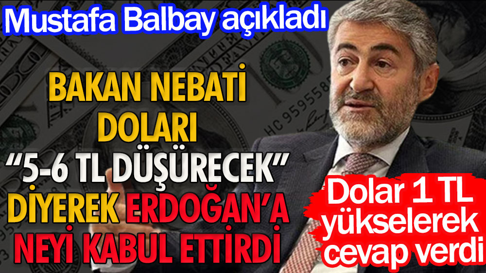 Mustafa Balbay açıkladı | Bakan Nebati Doları 5-6 TL düşürecek diyerek Erdoğan'a neyi kabul ettirdi | Dolar 1 TL yükselerek cevap verdi