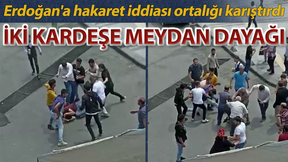 Erdoğan'a hakaret ettiği öne sürülen iki kişi çevredekiler tarafından dövüldü
