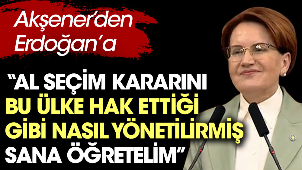 Meral Akşener'den Erdoğan'a Al seçim kararını, bu ülke hak ettiği gibi nasıl yönetilirmiş sana öğretelim