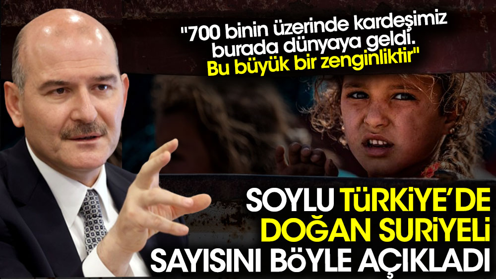 Süleyman Soylu Türkiye'de doğan Suriyeli sayısını böyle açıkladı. ''Bu topraklarda 700 binin üzerinde alem meydana getirdiler''