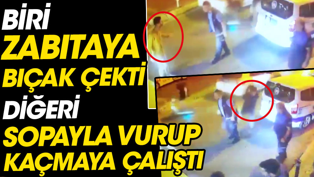 Ortaköy'de gençlerden biri tartıştıkları zabıtaya bıçak çekti diğeri sopayla vurup kaçmaya çalıştı