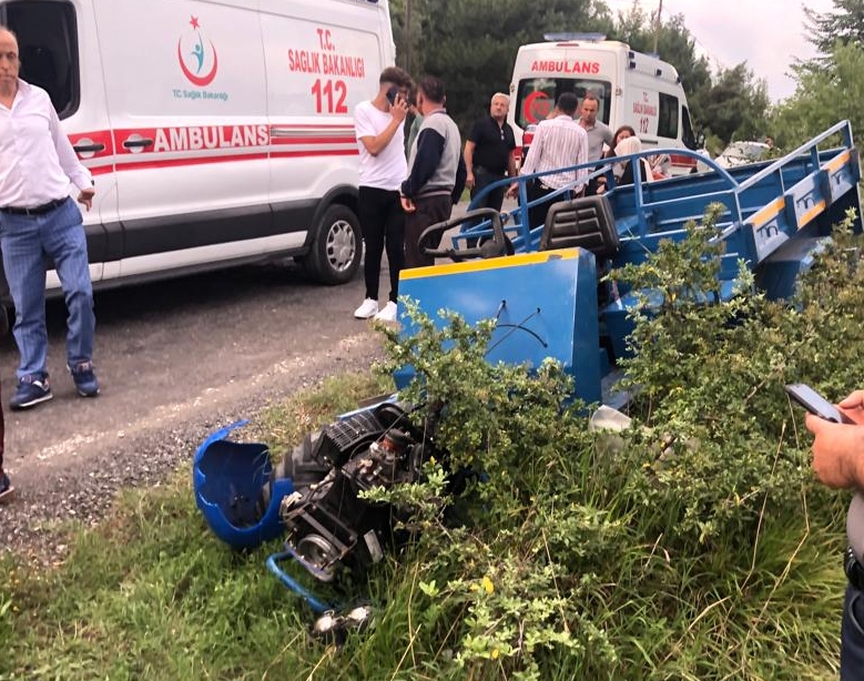 Zonguldak'ta tarım aracı devrildi: 1 ölü, 6 yaralı